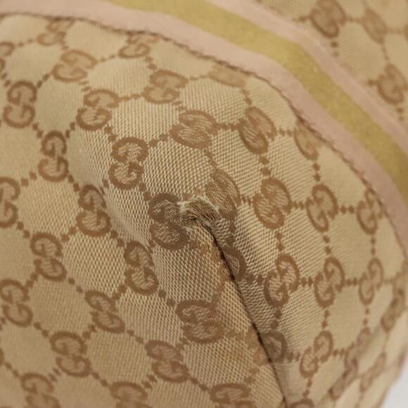GUCCI GG Canvas Sherry Line Hand Bag Beige Gold - Picture 10 of 16